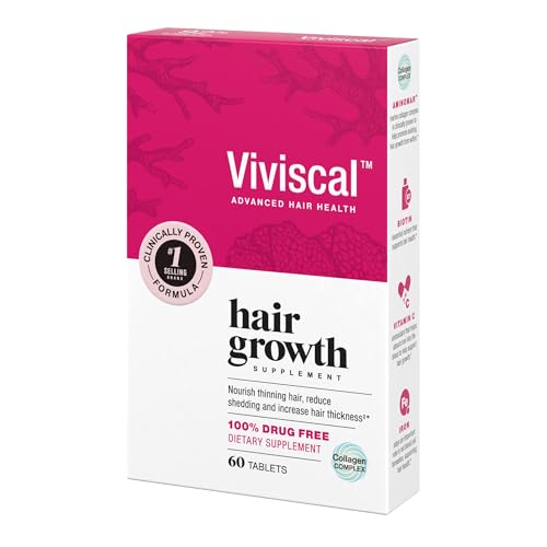 Viviscal Women's Hair Growth Supplement – Nourish Thinning Hair and Increase Hair Thickness – With AminoMar Collagen, Biotin, Zinc, Vitamin C, and Iron – 60 Tablets (30-Day Supply)