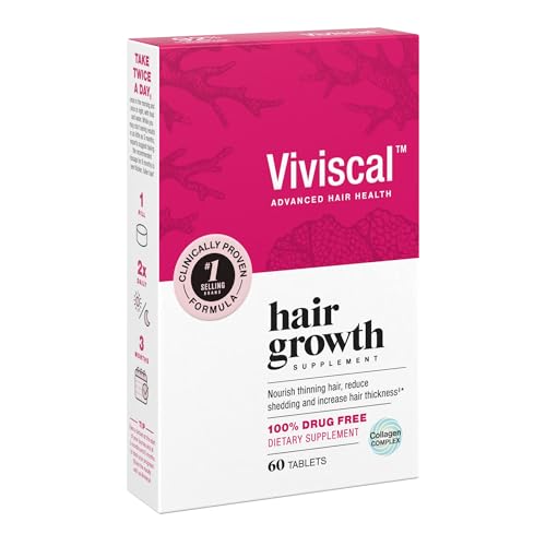 Viviscal Women's Hair Growth Supplement – Nourish Thinning Hair and Increase Hair Thickness – With AminoMar Collagen, Biotin, Zinc, Vitamin C, and Iron – 60 Tablets (30-Day Supply)