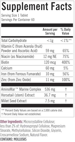 Viviscal Women's Hair Growth Supplement – Nourish Thinning Hair and Increase Hair Thickness – With AminoMar Collagen, Biotin, Zinc, Vitamin C, and Iron – 60 Tablets (30-Day Supply)