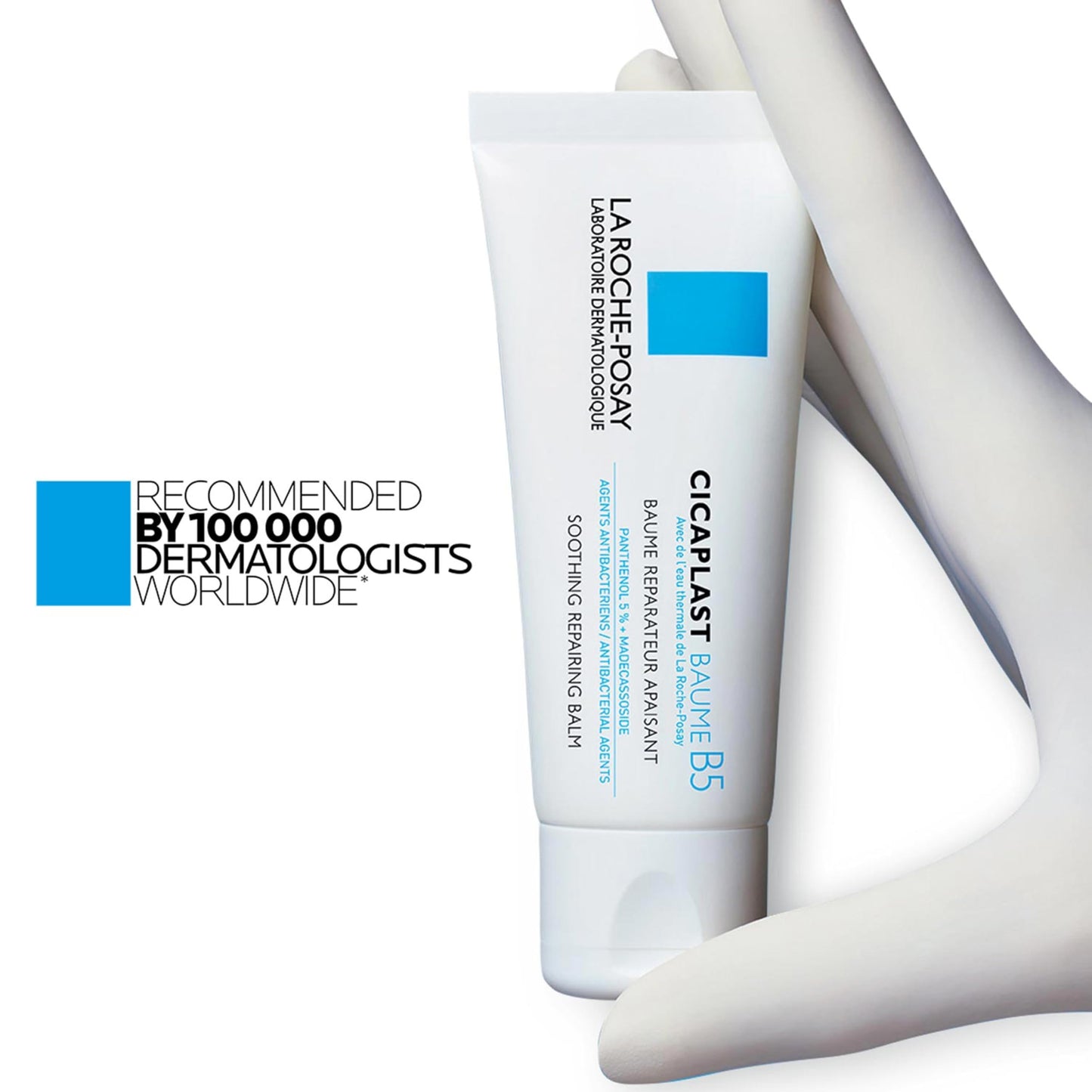 La Roche-Posay Cicaplast Balm B5, Madecassoside + Shea Butter + Vitamin B5 Panthenol, Healing Ointment & Therapeutic Multi Purpose Calming Cream for Dry & Irritated Skin, Paraben Free