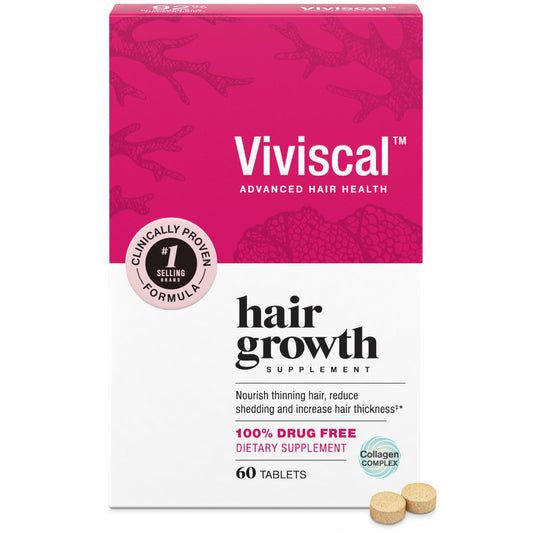 Viviscal Women's Hair Growth Supplement – Nourish Thinning Hair and Increase Hair Thickness – With AminoMar Collagen, Biotin, Zinc, Vitamin C, and Iron – 60 Tablets (30-Day Supply)